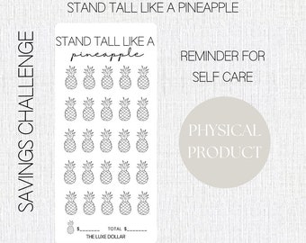 Stand Tall like a Pineapple  | Savings Challenge | Minimal | A6 size | Single Pack | Cash Stuffing Envelopes | Budgeting | Savings