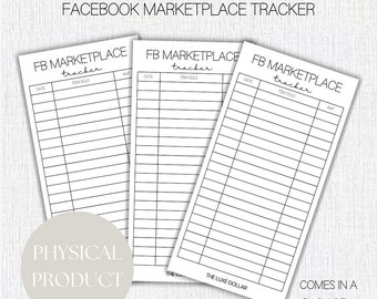 Facebook Marketplace Insert Tracker | Facebook marketplace | Selling | savings tracker | Savings Challenge | Laminated | A6 size | Trio Pack