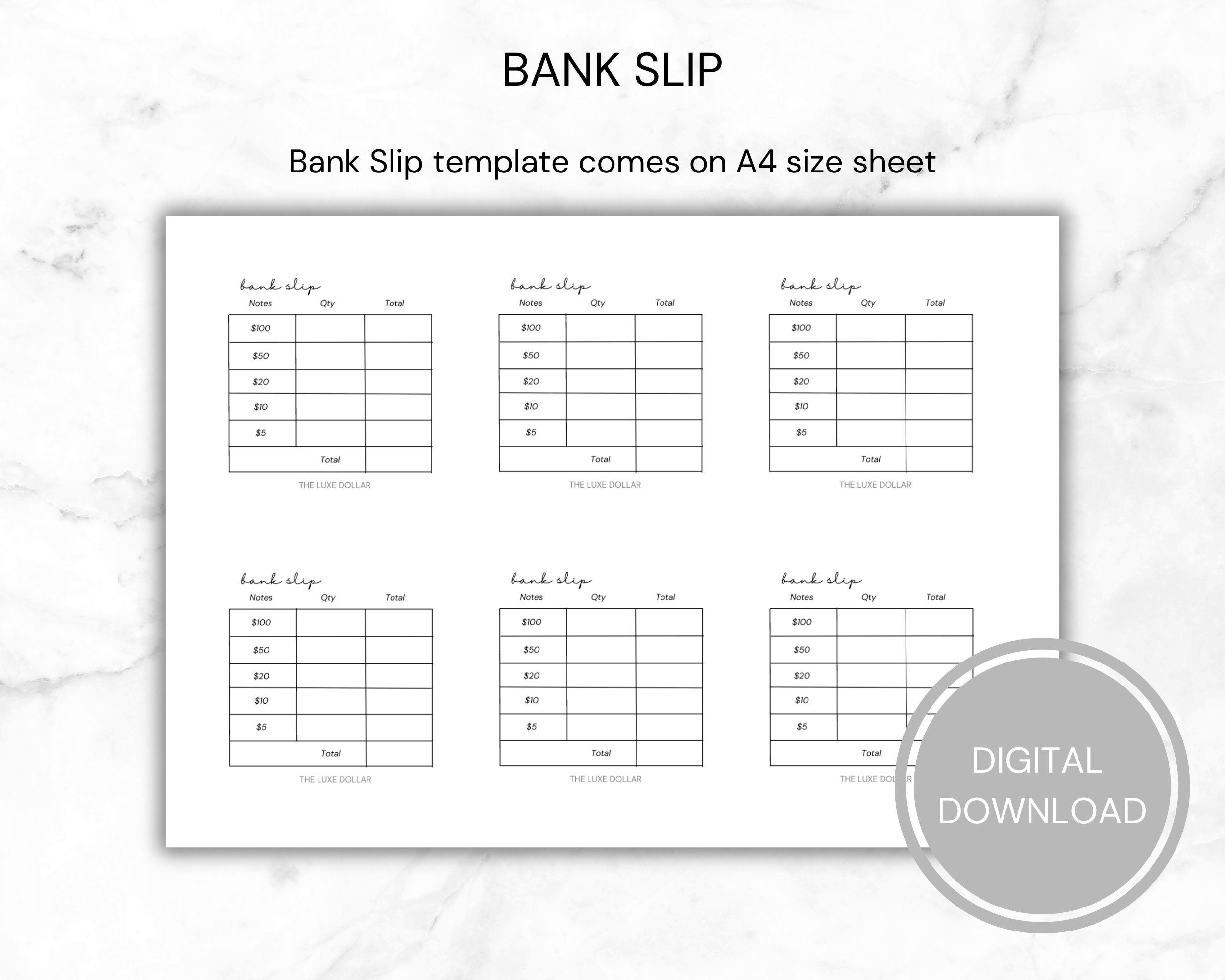 Bank Slip Cash Bank Slip Teller Bank Slip Bank Slip Etsy Australia