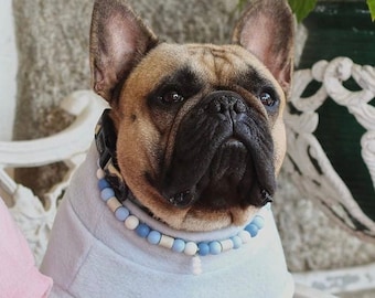 Calm Dog Necklaces with EM Ceramics and Silicone beads (natural tick repellent effect)/ Dog Collar Repellent Effect