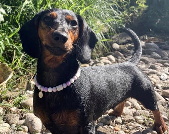 Serenity Dog Necklaces with EM Ceramics and Silicone beads / Dogs Necklace natural tick repellent effect