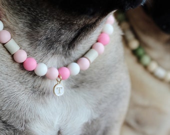 Love Dog Necklaces with EM Ceramics and Silicone beads (natural tick repellent effect) / Dog Collar Repellent Effect