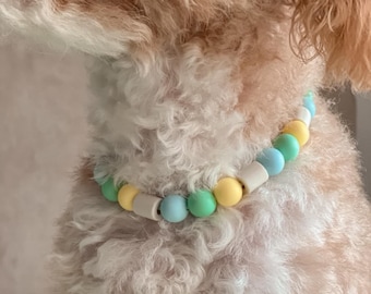 Harmony Dog Necklaces with EM Ceramics and Silicone beads / Dogs Necklace natural tick repellent effect