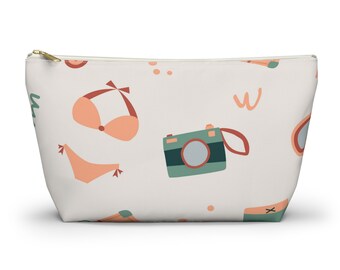 Road Trip Makeup Travel Kit Gift Accessory Pouch w T-bottom