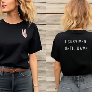 Camiseta de manga corta hasta el amanecer Survivor Gamer videojuego