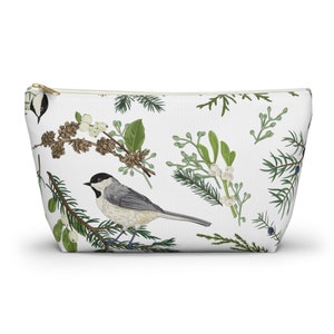Winging It Bird Cottagecore Nature Travel Makeup Kit Akcesoria Etui z T-dnem