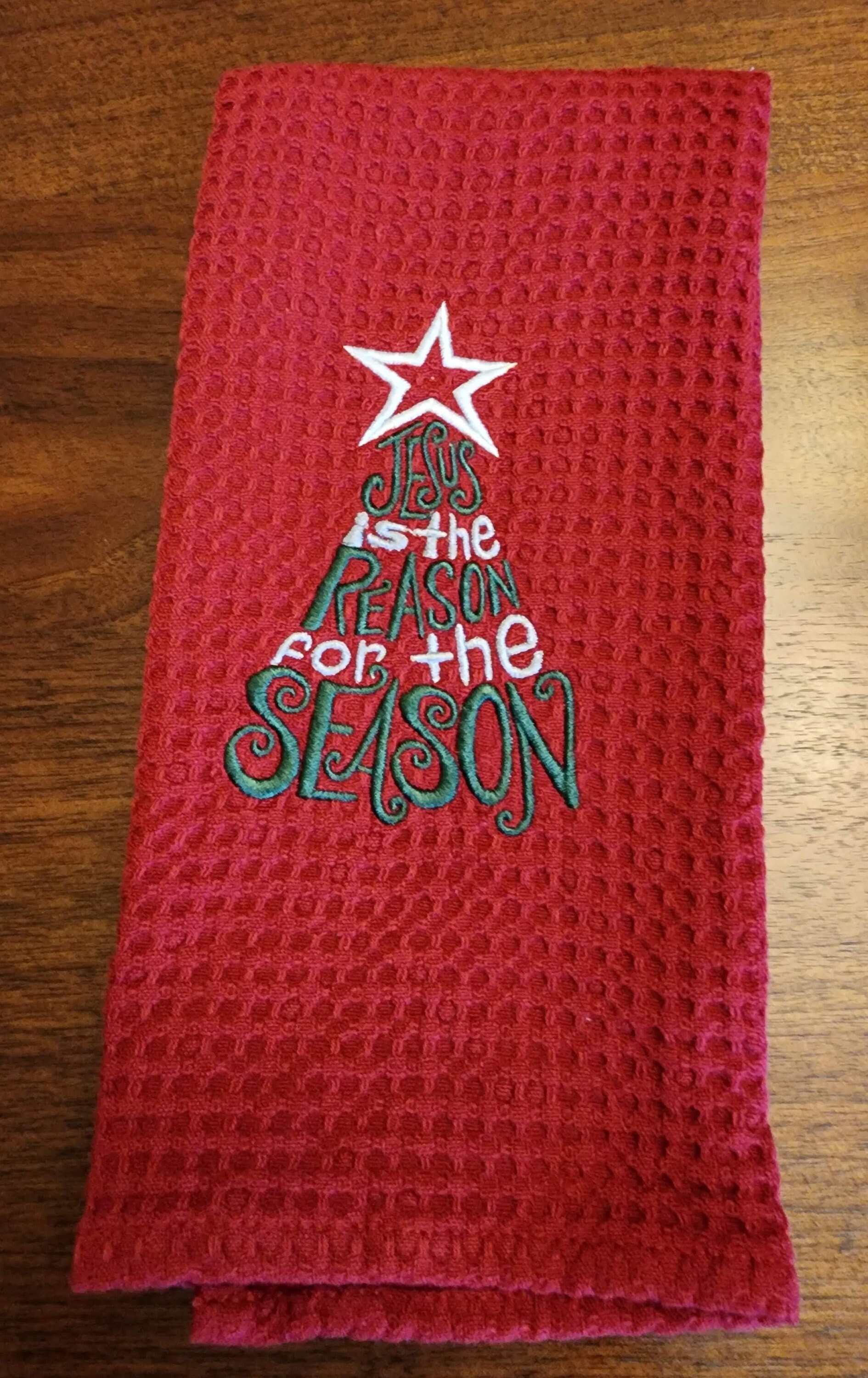Christmas Embroidered Hand Towel Holiday Towel Christmas Etsy