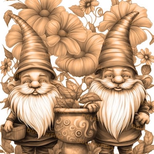 Laser Engrave File | 3D Illusion | PNG For Engraving | Glowforge | Design For Laser | PNG Burn | Digital File | Gnomes | Gardening