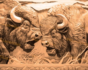 Laser Engrave File | 3D Illusion | PNG For Engraving | Glowforge | Design For Laser | Lightburn | PNG Burn | Digital File | Bisons