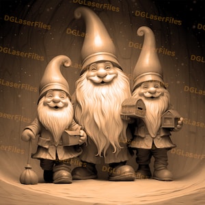 Laser Engrave File | 3D Illusion | PNG For Engraving | Design For Laser | PNG Burn | Digital File | Ready For Engrave | Xmas Gnomes