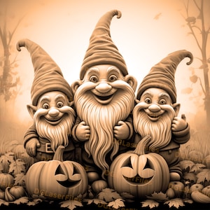 Laser Engrave File | 3D Illusion | PNG For Engraving | Glowforge | Design For Laser | PNG Burn | Digital File | Gnomes | Halloween