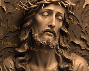 Laser-Gravur-Datei | 3D Illusion | PNG zum Gravieren | Glühschmiede | PNG Brennen | Digitale Datei | Jesus | Christus | Gott | Religiöse Gravur
