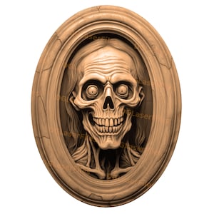 Laser Engrave File | 3D Illusion | PNG For Engraving | Glowforge | PNG Burn | Digital File | Halloween | Zombie | Skull Portrait