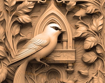 Laser Engrave File | 3D Illusion | PNG For Engraving | Glowforge | XTool | Design For Laser | PNG Burn | Digital File | Bird