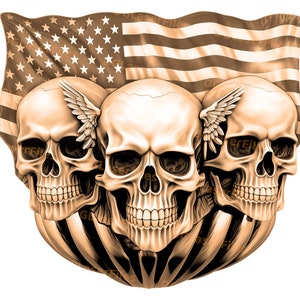 Laser-Gravur-Datei | 3D Illusion | PNG zum Gravieren | Glühschmiede | PNG Brennen | Digitale Datei | Geschnitzte Optik | Amerikanische Flagge | Reiter | Totenkopf