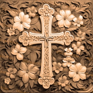 Laser Engrave File | 3D Illusion | PNG For Engraving | Glowforge | Design For Laser | PNG Burn | Religious | Christian Decor | Cross