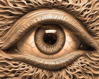 Laser Burn PNG | 3D Illusion | Engrave | Laser Ready | Glowforge | Instant Download | Digital Design File | Wood Carving Look | Eye