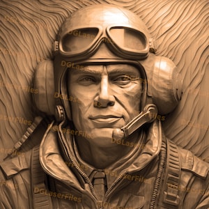 Laser Engrave File | 3D Illusion | PNG For Engraving | Glowforge | Design For Laser | PNG Burn | Digital File | Retro | Plane Pilot