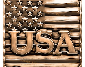 Archivo de grabado láser / Ilusión 3D / PNG para grabado / Diseño láser / PNG para grabar / Archivo digital / Placa / Posavasos / Bandera estadounidense / Decoración de EE. UU.