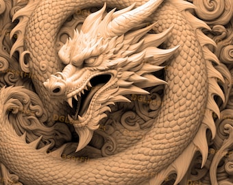 Archivo de grabado láser / Ilusión 3D / PNG para grabado / Glowforge / Diseño para láser / Grabación PNG / Archivo digital / Cabeza de dragón