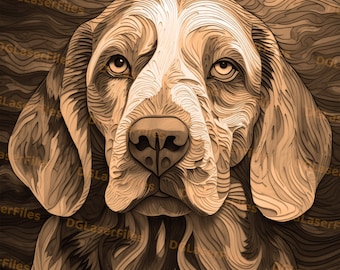 Archivo de grabado láser / Ilusión 3D / PNG para grabado / Glowforge / Diseño para láser / PNG Burn / Archivo digital / Perro / Beagle