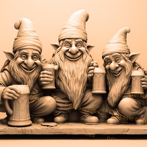 Laser Engrave File | 3D Illusion | PNG For Engraving | Glowforge | Design For Laser | PNG Burn | Digital File | Drunken Gnomes | Beer