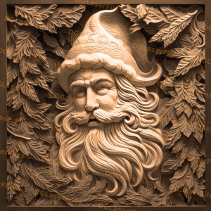 Archivo de grabado láser / Ilusión 3D / PNG para grabado / Glowforge / Diseño para láser / PNG Burn / Archivo láser de Navidad / Santa Claus