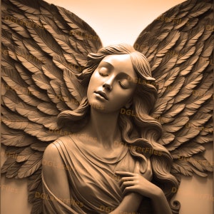 Laser Engrave File | 3D Illusion | PNG For Engraving | Glowforge | Design For Laser | PNG Burn | Digital File | Religious | Angel