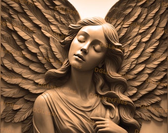 Laser Engrave File | 3D Illusion | PNG For Engraving | Glowforge | Design For Laser | PNG Burn | Digital File | Religious | Angel