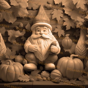 Laser Engrave File | 3D Illusion | PNG For Engraving | Glowforge | Design For Laser | PNG Burn | Digital File | Halloween Gnome