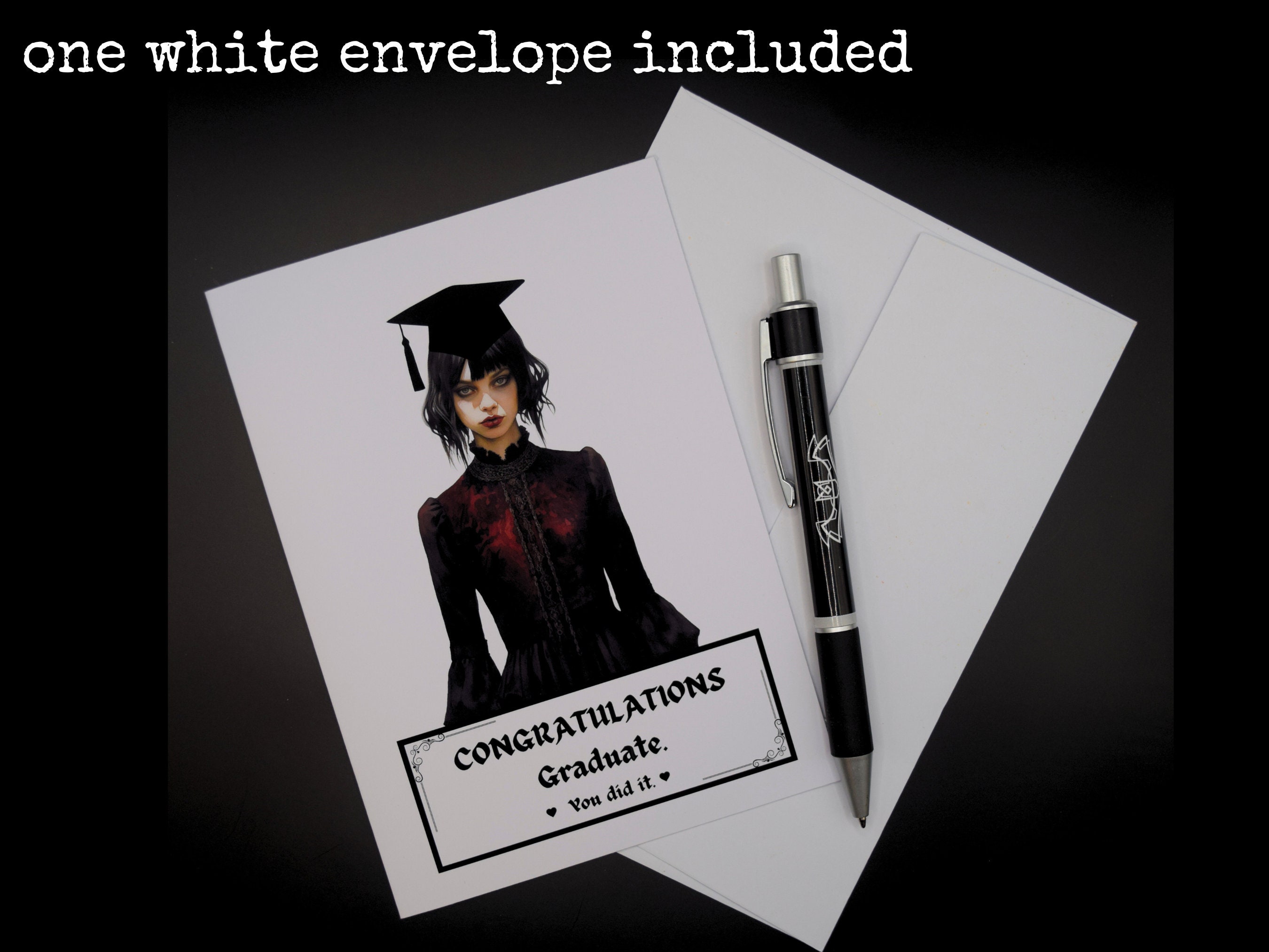 Graduation Goth Girl Card | Dark Gothic Congratulations Card | School ...