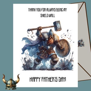 Wikinger Vatertag druckbare Karte | coole Dads Day Karte | Schild Wand Grußkarte | Nordische Nordmänner Karte | Sofort Karte für Papa