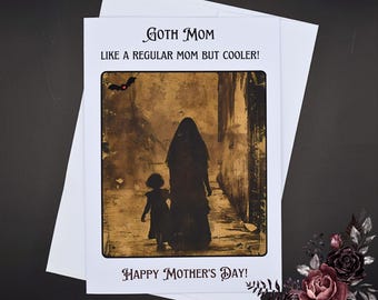 Tarjeta gótica para el Día de la Madre / Tarjeta gótica para el Día de la Madre / Tarjeta alternativa oscura y espeluznante para el Día de la Madre / Tarjeta alternativa para madrastra, hija y esposa