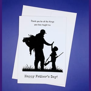 Tarjeta de felicitación para el Día del Padre con armas de fuego, de padre e hijo, para cazar pavos, gracias al padrastro, saludos de la Segunda Enmienda, para el Día del Padre.