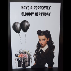 Goth Girl Birthday Card | gothic Happy Birthday card | 5x7 card | alternative bday card | dark spooky birthday card | gothic inspired card
