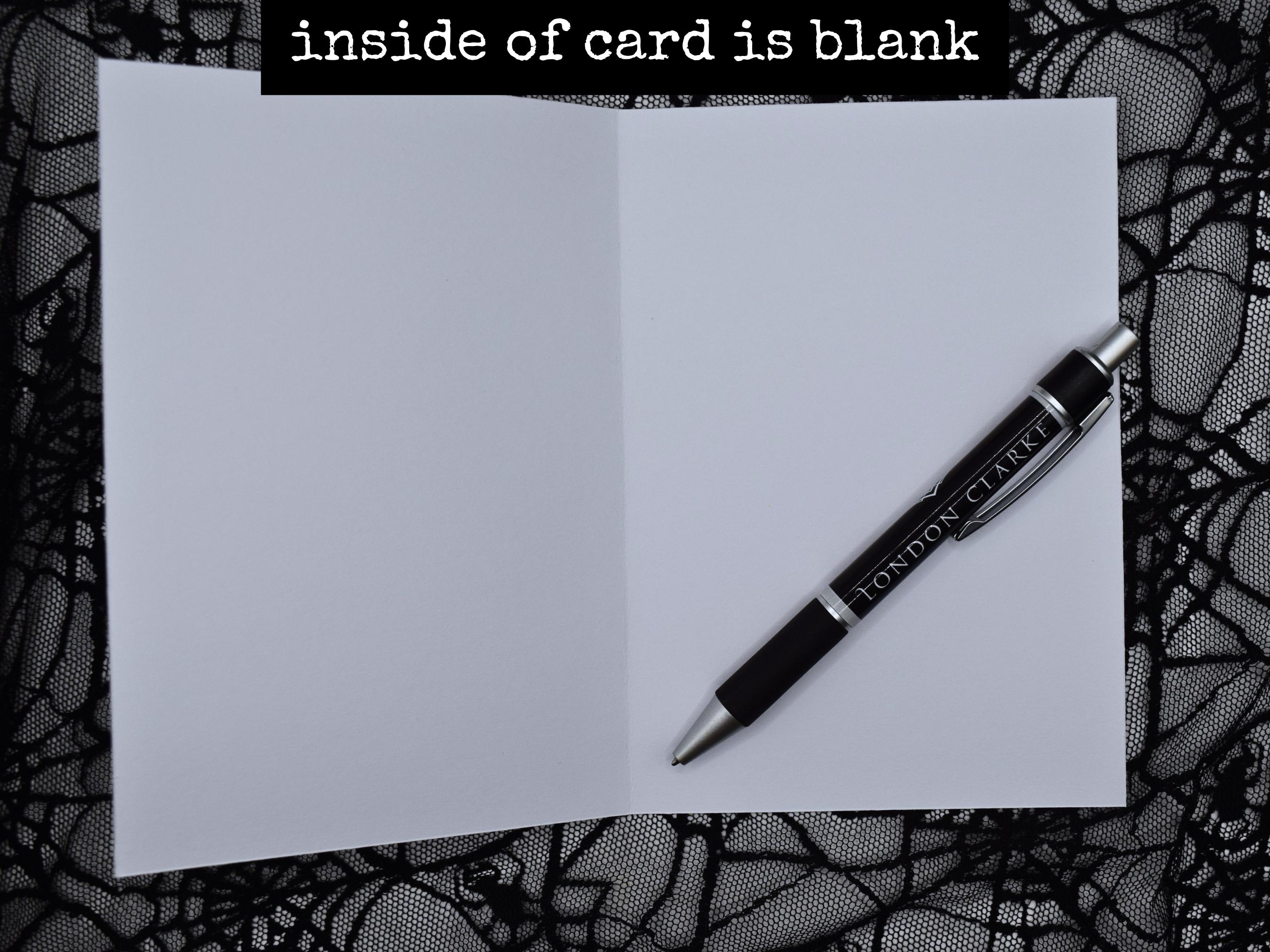 Victorian Gothic Woman Greeting Card, Haunting Hello Blank Card, Goth ...