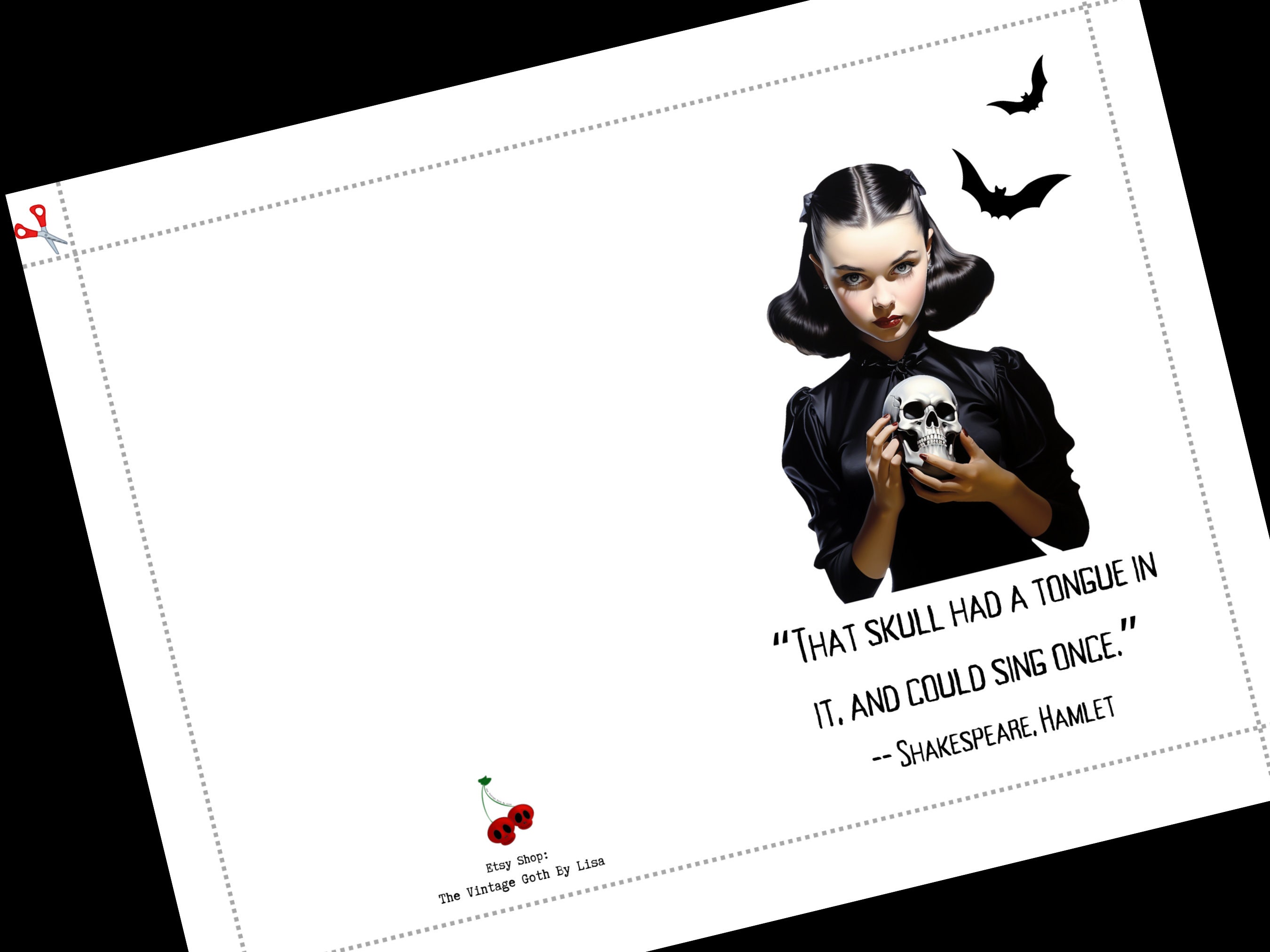 Goth Girl Printable Greeting Card Shakespeare Hamlet Quote Card Gothic ...