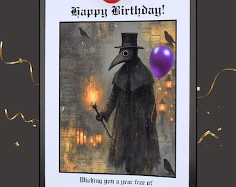 Tarjeta divertida de feliz cumpleaños del Doctor de la Peste
