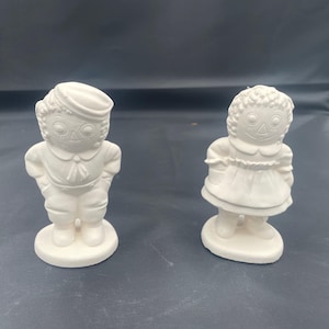 Keramisk Bisque Färdig att måla Raggedy Ann & Andy Set