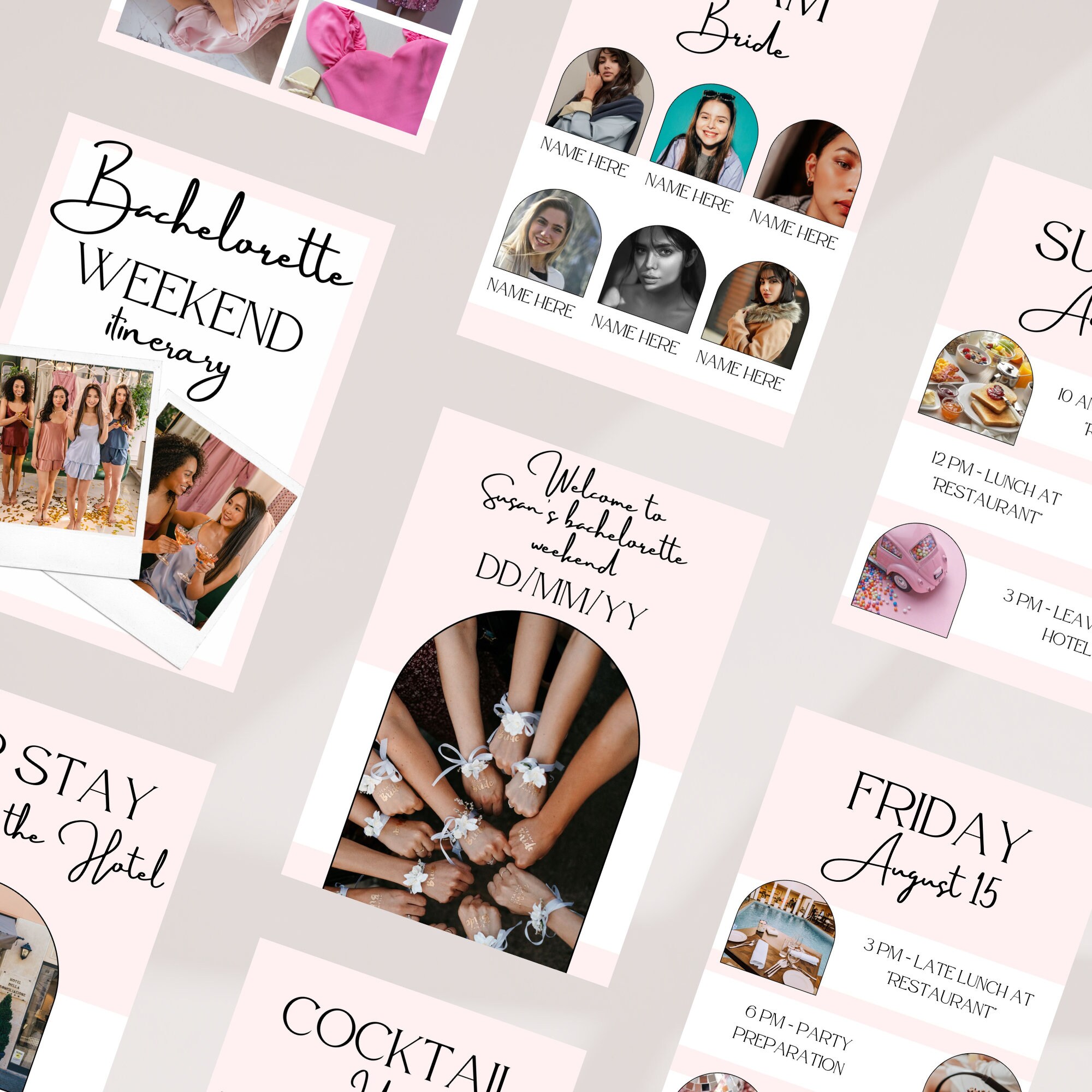 Bachelorette Itinerary Printable & Editable in Canva Etsy