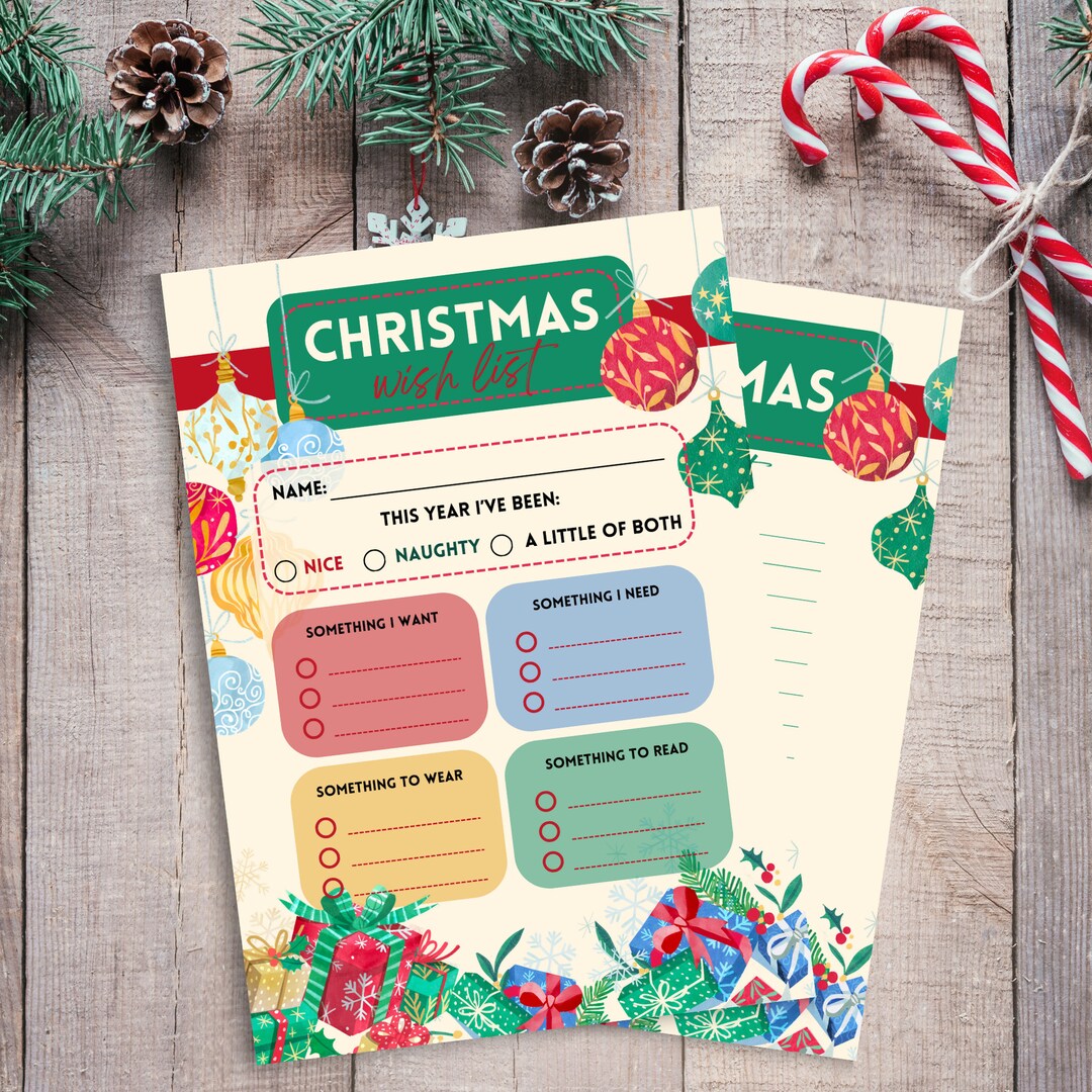 Christmas Wish List Template | Printable Christmas Wish List | Editable ...