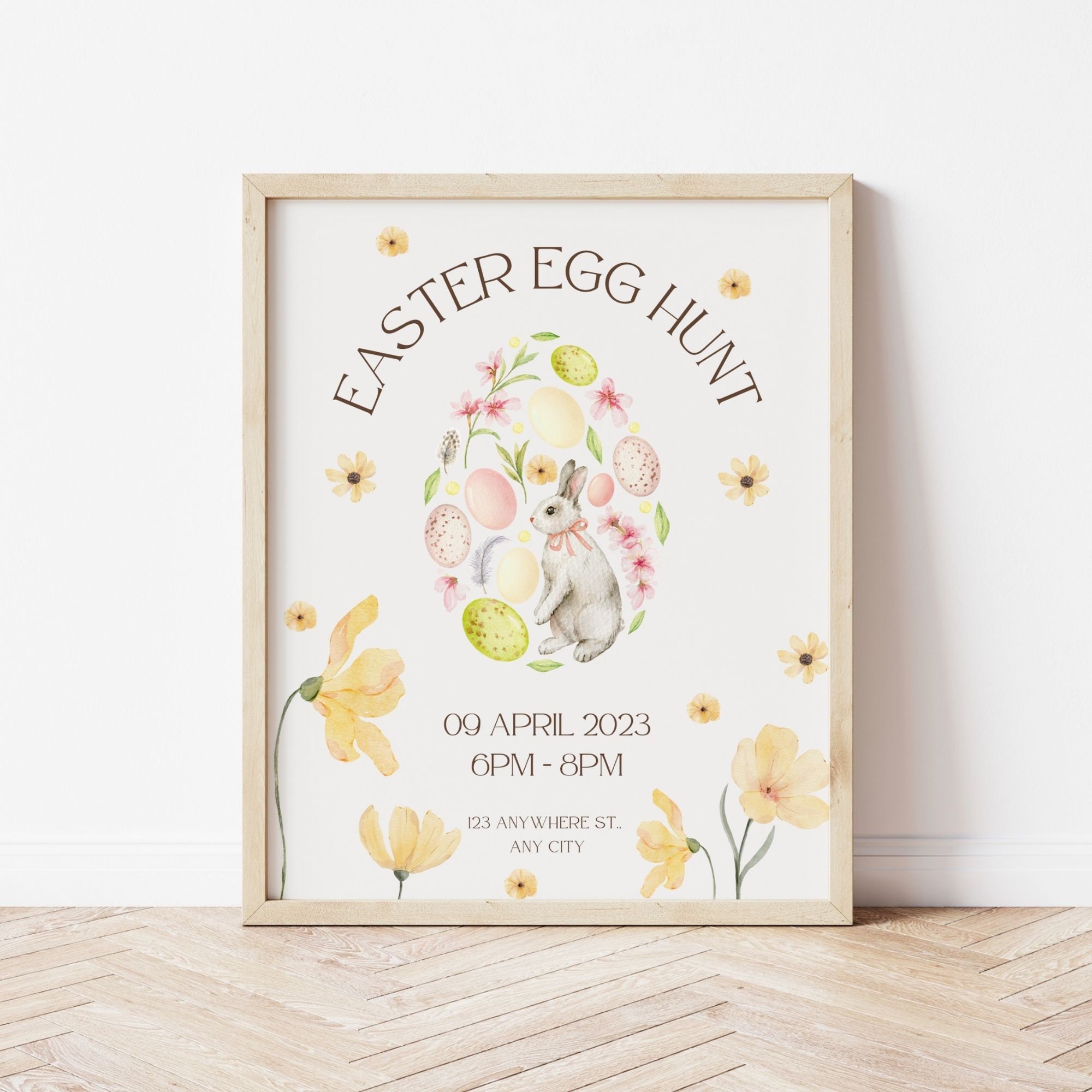 Editable Easter Egg Hunt Flyer Template, Easter Bunny Invitation ...