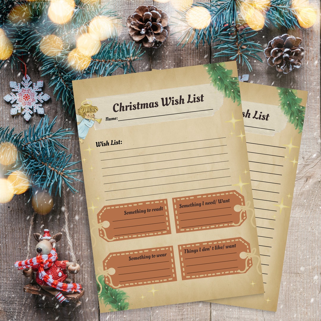 Printable Christmas Wish List Template | Editable Holiday Wish List ...