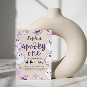 Editable &#39;Spooky One&#39; Invitation Template | Halloween Birthday Invite | Spooky One