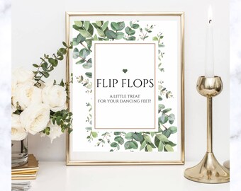 Flip Flop Sign for Wedding Floral Printable Flip Flops Signs - Etsy