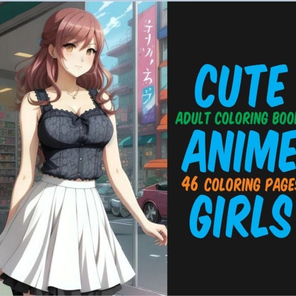 Cute Manga Girls Teens In The City Lovely Relaxing Artsy Manga Anime Coloring Book Pages Mindful Doodle 46 Pages Digital Art Ready To Print