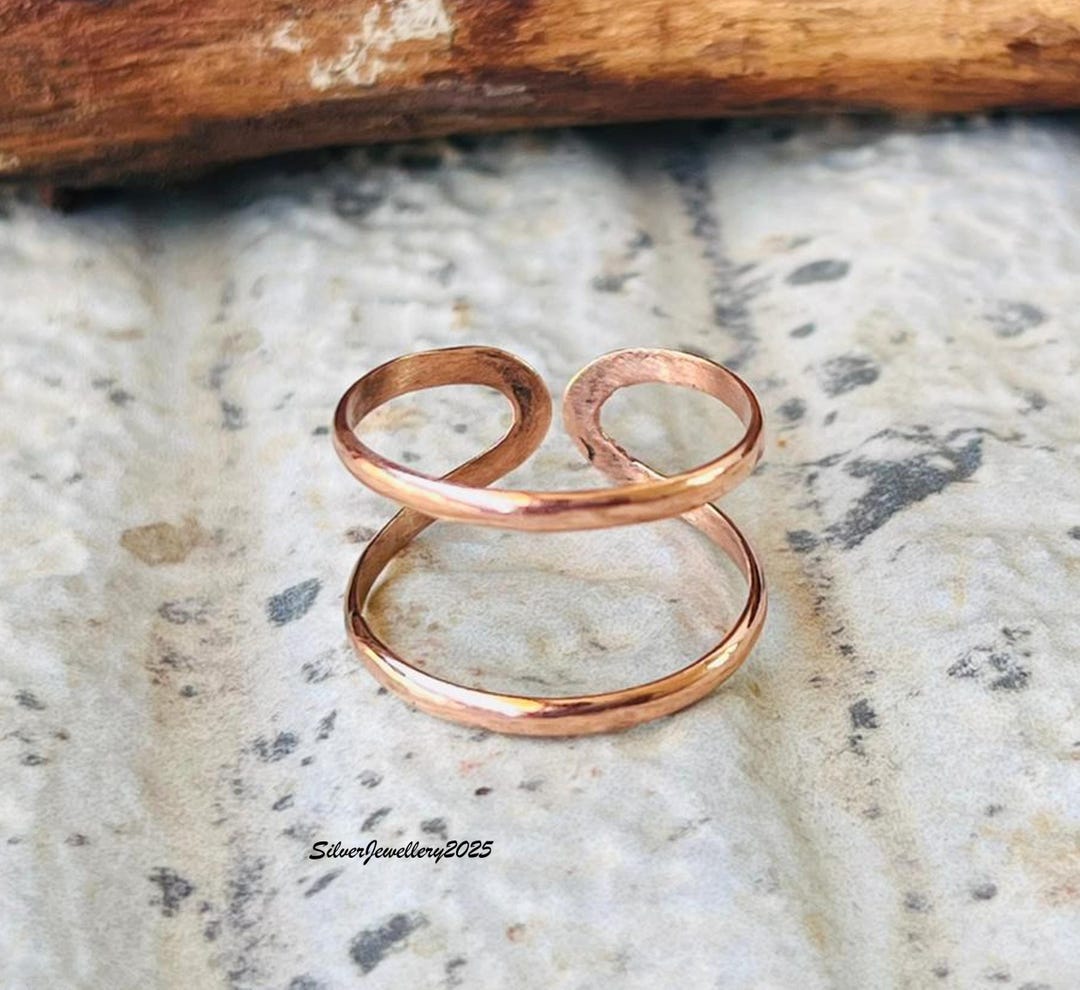 Genuine Copper Wrap Ring, Minimalist Stackable Band, Arthritis Relief ...