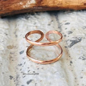 Genuine Copper Wrap Ring, Minimalist Stackable Band, Arthritis Relief Toe Ring