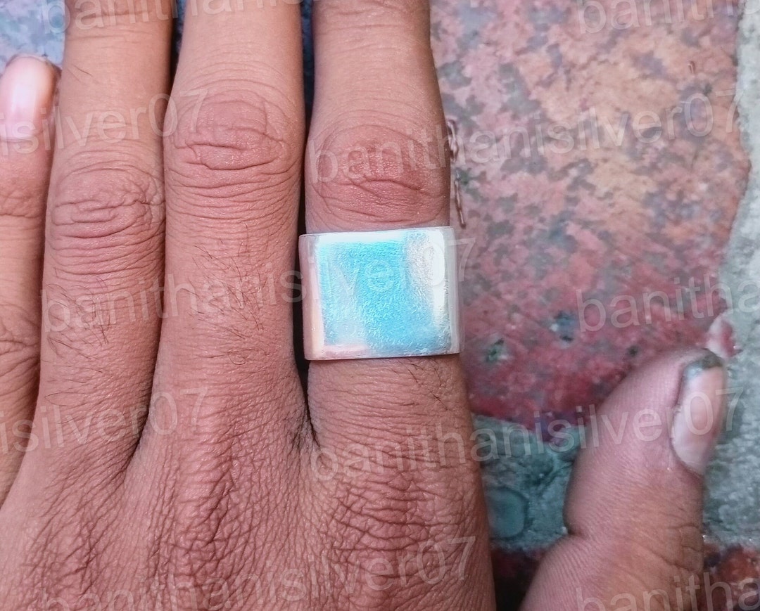 Square Band Ring. Sterling Silver Square Ring. Silver Etsy