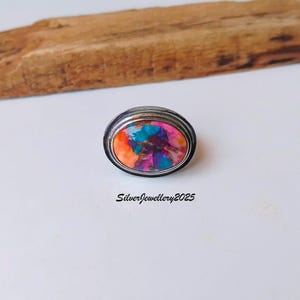 Handmade Sterling Silver Pink Copper Turquoise Ring